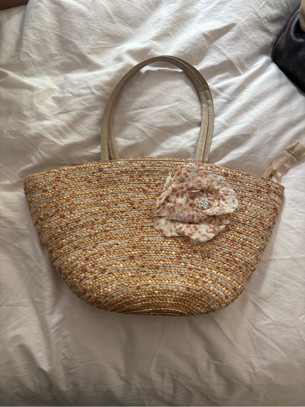 Vintage French straw summer bag